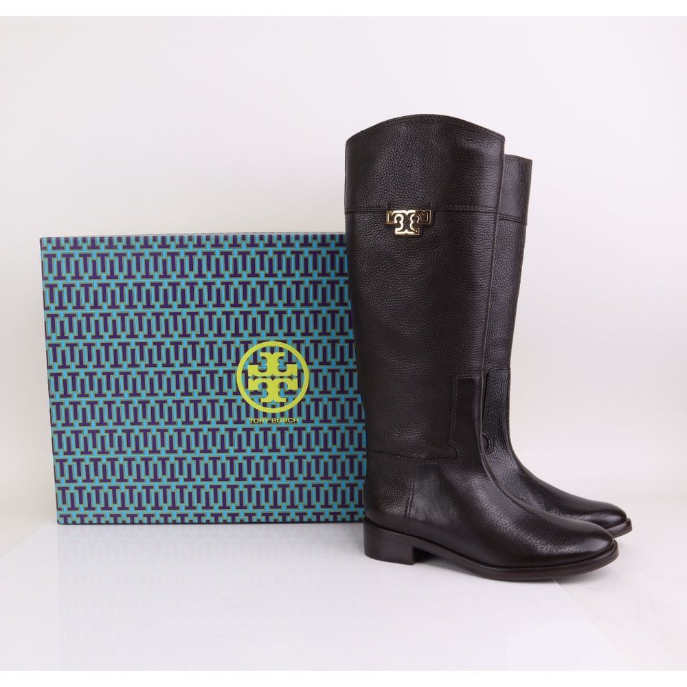 Tory Burch JOANNA Riding Boot Tumbled Leather in Coconut  8.5, 9 $595+ - Picture 7 of 7